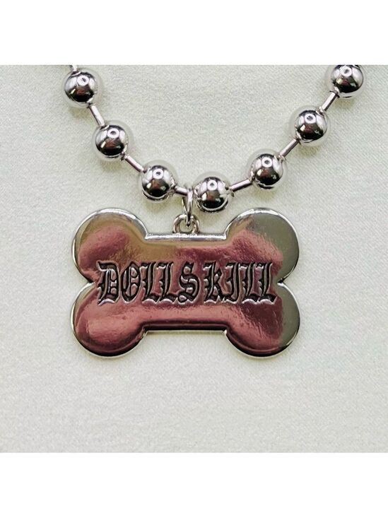 Dolls Kill Jewelry - Dolls Kill Dog Bone Ball Chain Necklace Metallic